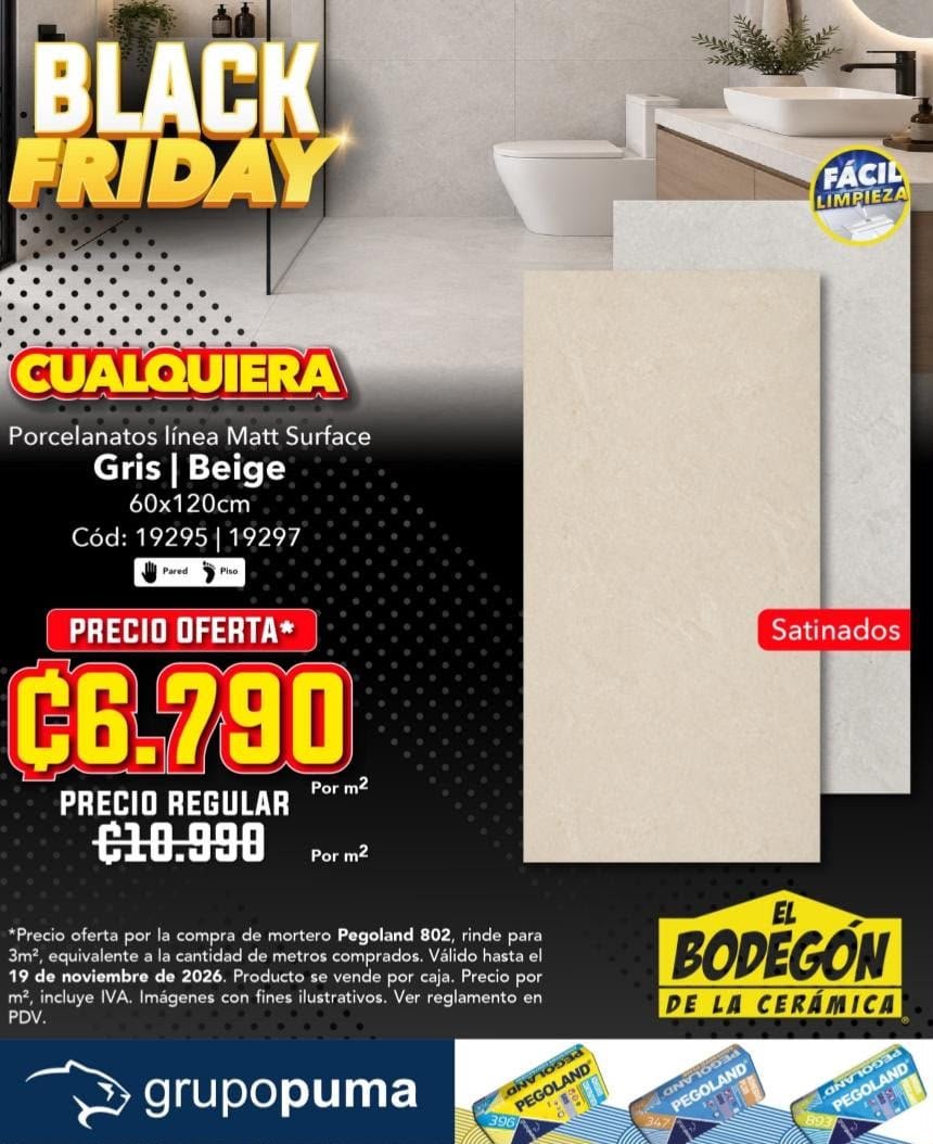 Porcelanatos línea Matt Surface, oferta ₡6.790