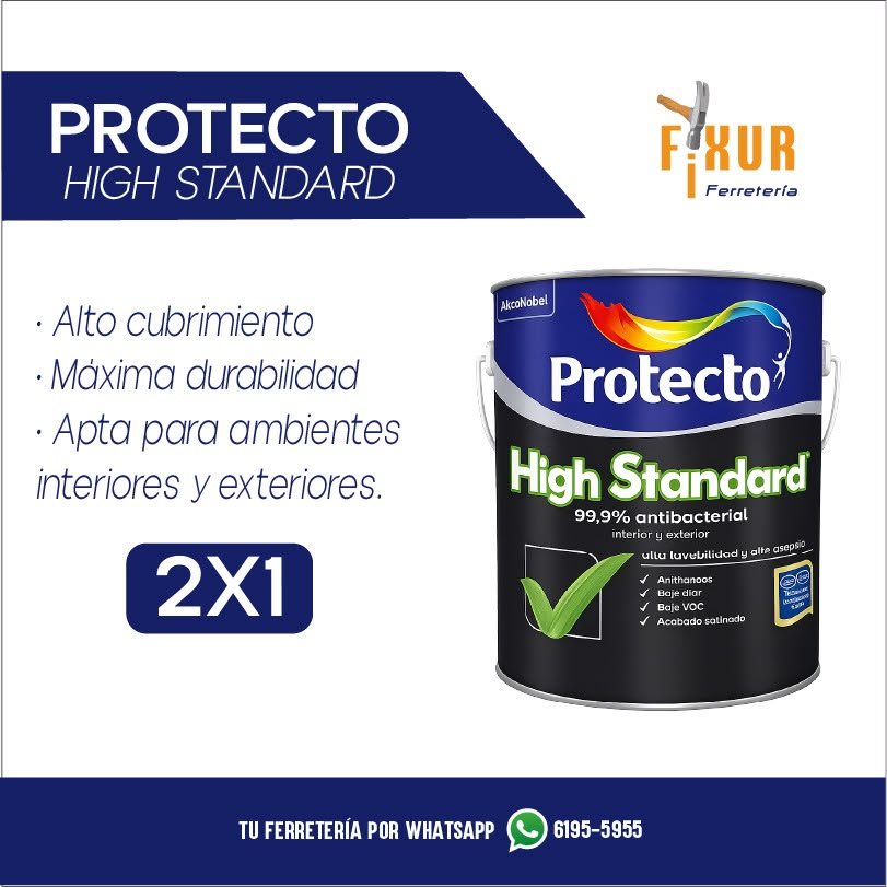 2X1 en pintura High Standard de Protecto