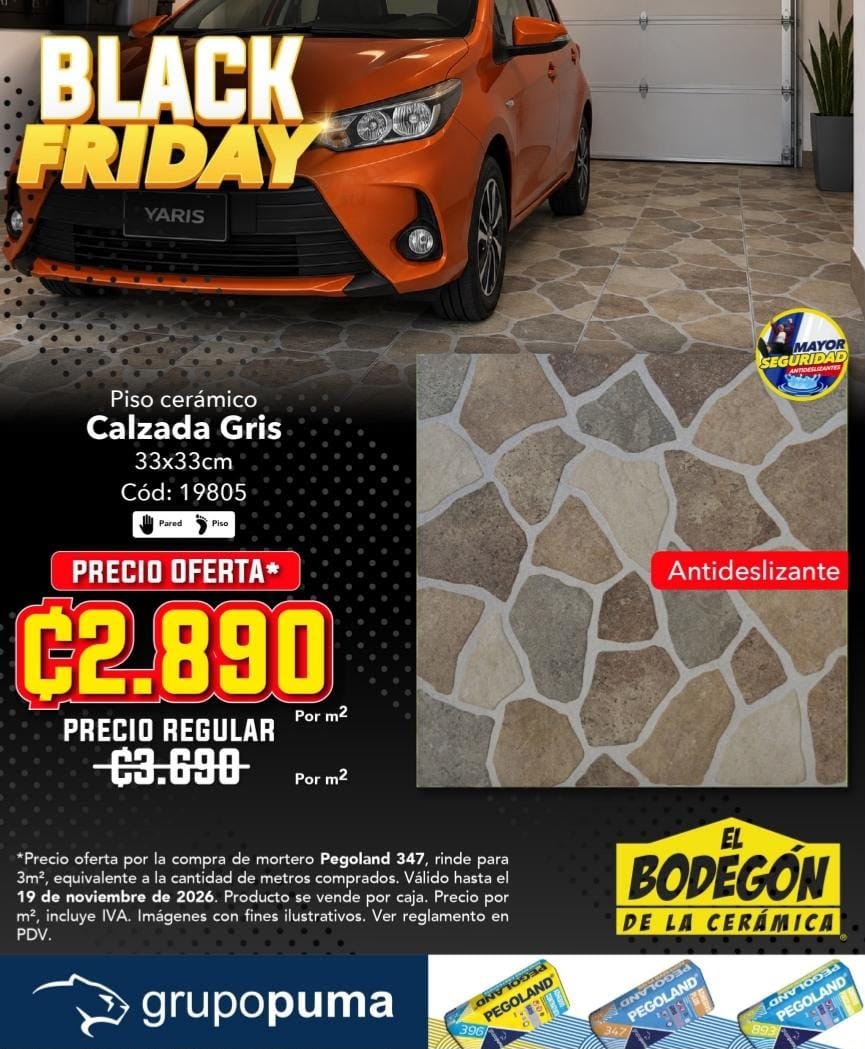 Piso cerámico Calzada Gris, oferta ₡2.890